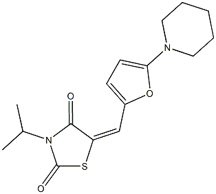 3-isopropyl-5-{[5-(1-piperidinyl)-2-furyl]methylene}-1,3-thiazolidine-2,4-dione Struktur