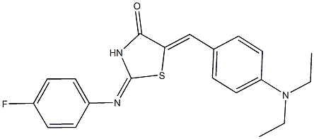 5-[4-(diethylamino)benzylidene]-2-[(4-fluorophenyl)imino]-1,3-thiazolidin-4-one,444685-74-9,结构式