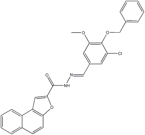 N'-[4-(benzyloxy)-3-chloro-5-methoxybenzylidene]naphtho[2,1-b]furan-2-carbohydrazide Structure