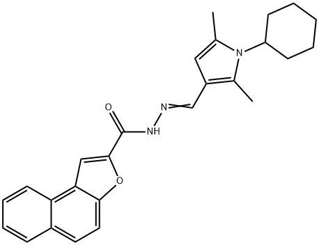 N'-[(1-cyclohexyl-2,5-dimethyl-1H-pyrrol-3-yl)methylene]naphtho[2,1-b]furan-2-carbohydrazide Structure