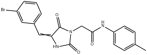 2-[4-(3-bromobenzylidene)-2,5-dioxo-1-imidazolidinyl]-N-(4-methylphenyl)acetamide Structure