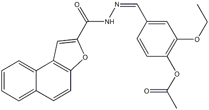 2-ethoxy-4-[2-(naphtho[2,1-b]furan-2-ylcarbonyl)carbohydrazonoyl]phenyl acetate Structure