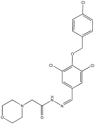 N'-{3,5-dichloro-4-[(4-chlorobenzyl)oxy]benzylidene}-2-(4-morpholinyl)acetohydrazide 化学構造式