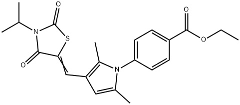 ethyl 4-{3-[(3-isopropyl-2,4-dioxo-1,3-thiazolidin-5-ylidene)methyl]-2,5-dimethyl-1H-pyrrol-1-yl}benzoate|