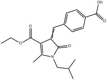 4-{[4-(ethoxycarbonyl)-1-isobutyl-5-methyl-2-oxo-1,2-dihydro-3H-pyrrol-3-ylidene]methyl}benzoic acid Structure