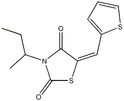 3-sec-butyl-5-(2-thienylmethylene)-1,3-thiazolidine-2,4-dione,444780-01-2,结构式