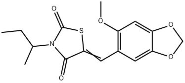 3-sec-butyl-5-[(6-methoxy-1,3-benzodioxol-5-yl)methylene]-1,3-thiazolidine-2,4-dione Structure