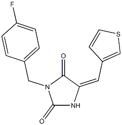444780-75-0 3-(4-fluorobenzyl)-5-(thien-3-ylmethylene)imidazolidine-2,4-dione
