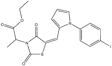 444781-55-9 ethyl 2-(5-{[1-(4-iodophenyl)-1H-pyrrol-2-yl]methylene}-2,4-dioxo-1,3-thiazolidin-3-yl)propanoate