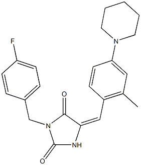 444782-82-5 3-(4-fluorobenzyl)-5-(2-methyl-4-piperidin-1-ylbenzylidene)imidazolidine-2,4-dione