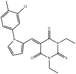 5-{[1-(3-chloro-4-methylphenyl)-1H-pyrrol-2-yl]methylene}-1,3-diethyl-2-thioxodihydro-4,6(1H,5H)-pyrimidinedione|