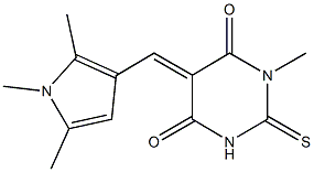1-methyl-2-thioxo-5-[(1,2,5-trimethyl-1H-pyrrol-3-yl)methylene]dihydro-4,6(1H,5H)-pyrimidinedione 化学構造式