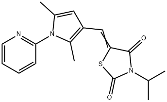 5-{[2,5-dimethyl-1-(2-pyridinyl)-1H-pyrrol-3-yl]methylene}-3-isopropyl-1,3-thiazolidine-2,4-dione|