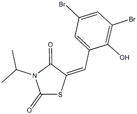 5-(3,5-dibromo-2-hydroxybenzylidene)-3-isopropyl-1,3-thiazolidine-2,4-dione Struktur