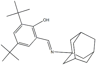 2-[[(1-アダマンチル)イミノ]メチル]-4,6-ジ-tert-ブチルフェノール 化学構造式
