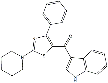 1H-indol-3-yl[4-phenyl-2-(1-piperidinyl)-1,3-thiazol-5-yl]methanone Struktur
