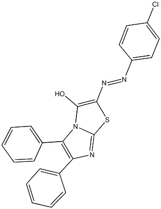 2-[(4-chlorophenyl)diazenyl]-5,6-diphenylimidazo[2,1-b][1,3]thiazol-3-ol 化学構造式