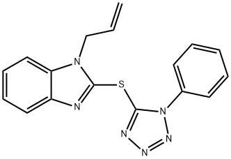 1-allyl-2-[(1-phenyl-1H-tetraazol-5-yl)sulfanyl]-1H-benzimidazole 化学構造式