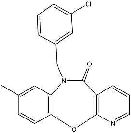 6-(3-chlorobenzyl)-8-methylpyrido[2,3-b][1,5]benzoxazepin-5(6H)-one Struktur