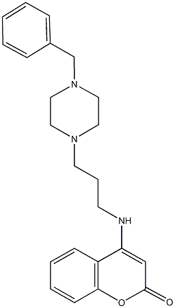 4-{[3-(4-benzyl-1-piperazinyl)propyl]amino}-2H-chromen-2-one,444791-34-8,结构式