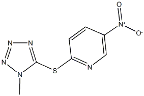 5-nitro-2-[(1-methyl-1H-tetraazol-5-yl)sulfanyl]pyridine Struktur