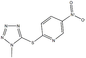 5-nitro-2-[(1-methyl-1H-tetraazol-5-yl)sulfanyl]pyridine 化学構造式