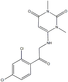 6-{[2-(2,4-dichlorophenyl)-2-oxoethyl]amino}-1,3-dimethyl-2,4(1H,3H)-pyrimidinedione Structure