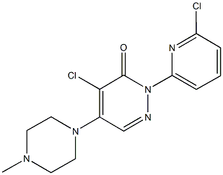 4-chloro-2-(6-chloro-2-pyridinyl)-5-(4-methyl-1-piperazinyl)-3(2H)-pyridazinone Structure