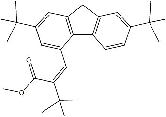 methyl 2-tert-butyl-3-(2,7-ditert-butyl-9H-fluoren-4-yl)acrylate Struktur