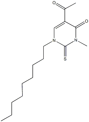 5-acetyl-3-methyl-1-nonyl-2-thioxo-2,3-dihydro-4(1H)-pyrimidinone 结构式