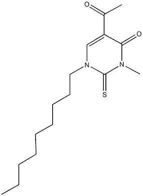 5-acetyl-3-methyl-1-nonyl-2-thioxo-2,3-dihydro-4(1H)-pyrimidinone Struktur