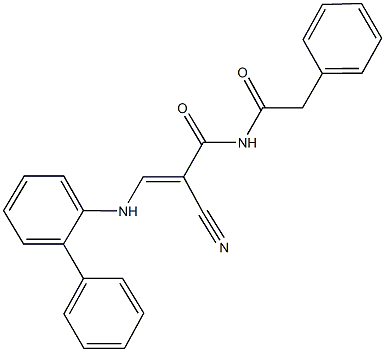 3-([1,1'-biphenyl]-2-ylamino)-2-cyano-N-(phenylacetyl)acrylamide,444793-30-0,结构式