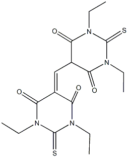 5-[(1,3-diethyl-4,6-dioxo-2-thioxohexahydro-5-pyrimidinyl)methylene]-1,3-diethyl-2-thioxodihydro-4,6(1H,5H)-pyrimidinedione Struktur