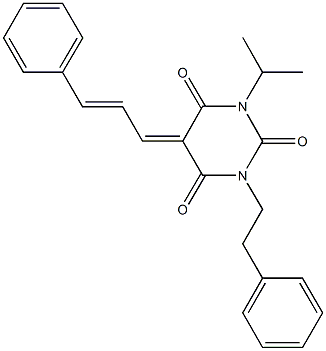 1-isopropyl-3-(2-phenylethyl)-5-(3-phenyl-2-propenylidene)-2,4,6(1H,3H,5H)-pyrimidinetrione Structure