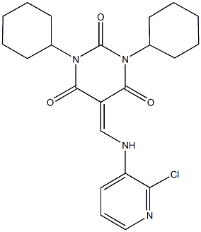 5-{[(2-chloropyridin-3-yl)amino]methylene}-1,3-dicyclohexylpyrimidine-2,4,6(1H,3H,5H)-trione,444793-71-9,结构式