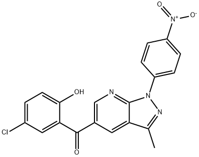 444794-36-9 (5-chloro-2-hydroxyphenyl)(1-{4-nitrophenyl}-3-methyl-1H-pyrazolo[3,4-b]pyridin-5-yl)methanone