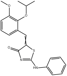 5-(2-isopropoxy-3-methoxybenzylidene)-2-(phenylimino)-1,3-thiazolidin-4-one,444803-46-7,结构式