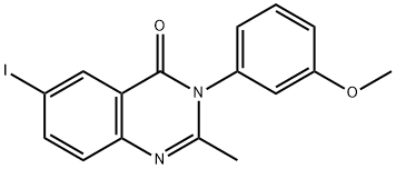 6-iodo-3-(3-methoxyphenyl)-2-methylquinazolin-4(3H)-one Struktur