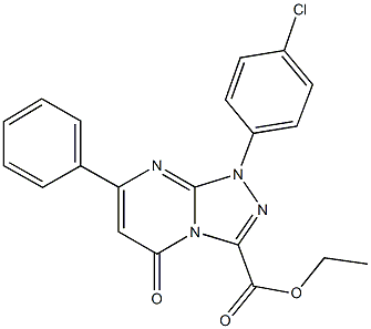 ethyl 1-(4-chlorophenyl)-5-oxo-7-phenyl-1,5-dihydro[1,2,4]triazolo[4,3-a]pyrimidine-3-carboxylate Struktur