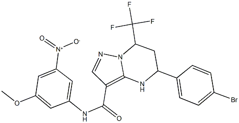 5-(4-bromophenyl)-N-{3-nitro-5-methoxyphenyl}-7-(trifluoromethyl)-4,5,6,7-tetrahydropyrazolo[1,5-a]pyrimidine-3-carboxamide,444904-94-3,结构式