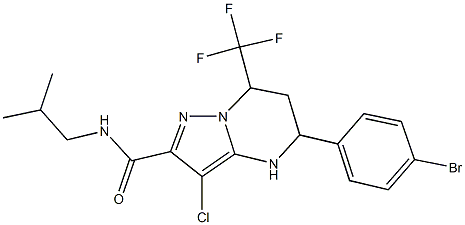 5-(4-bromophenyl)-3-chloro-N-isobutyl-7-(trifluoromethyl)-4,5,6,7-tetrahydropyrazolo[1,5-a]pyrimidine-2-carboxamide Structure