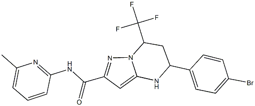 5-(4-bromophenyl)-N-(6-methyl-2-pyridinyl)-7-(trifluoromethyl)-4,5,6,7-tetrahydropyrazolo[1,5-a]pyrimidine-2-carboxamide Struktur