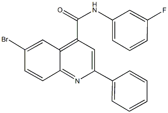 6-bromo-N-(3-fluorophenyl)-2-phenyl-4-quinolinecarboxamide,444905-21-9,结构式