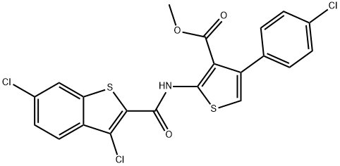 methyl 4-(4-chlorophenyl)-2-{[(3,6-dichloro-1-benzothien-2-yl)carbonyl]amino}-3-thiophenecarboxylate Structure