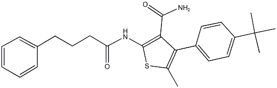 4-(4-tert-butylphenyl)-5-methyl-2-[(4-phenylbutanoyl)amino]-3-thiophenecarboxamide|