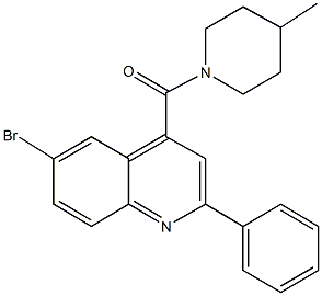 6-bromo-4-[(4-methyl-1-piperidinyl)carbonyl]-2-phenylquinoline 结构式