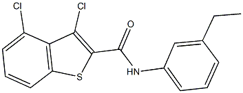 3,4-dichloro-N-(3-ethylphenyl)-1-benzothiophene-2-carboxamide 化学構造式