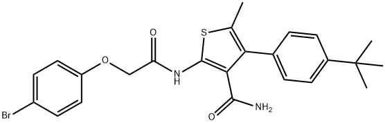 2-{[(4-bromophenoxy)acetyl]amino}-4-(4-tert-butylphenyl)-5-methyl-3-thiophenecarboxamide Structure