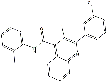 2-(3-chlorophenyl)-3-methyl-N-(2-methylphenyl)-4-quinolinecarboxamide Struktur