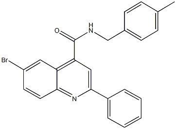 6-bromo-N-(4-methylbenzyl)-2-phenyl-4-quinolinecarboxamide Struktur